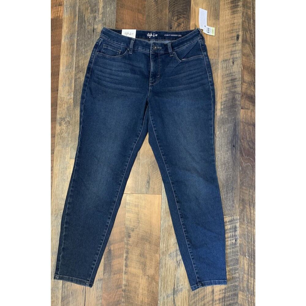 Style & Co‎ Jeans Curvy Skinny Leg Mid Rise Tummy Control Short Length Size 4S